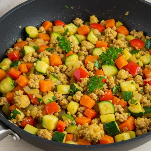 Macinato di carne pronto per essere cucinato in varie ricette.
